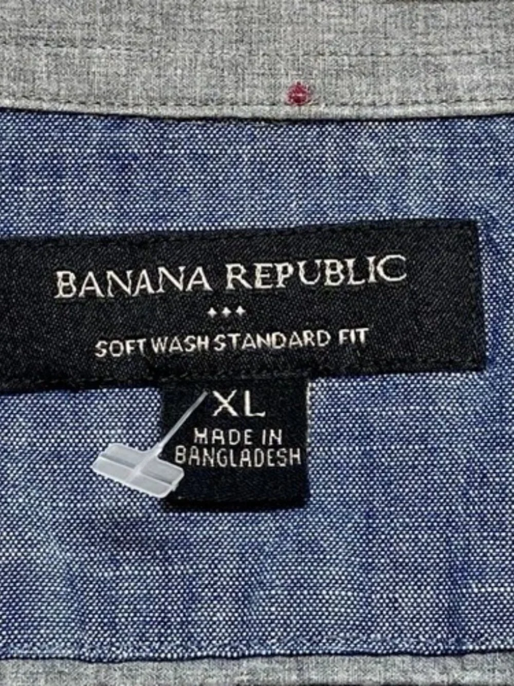 Banana Republic Dress Shirt Men's XL Grey Confetti Soft Wash Standard‎ Fit EUC